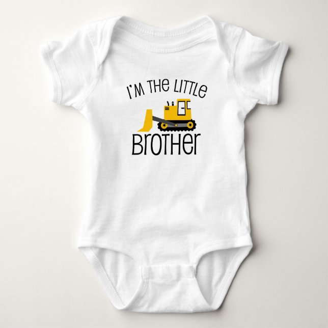 Little Brother Construction Front Loader Baby Bodysuit (Front)