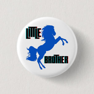 Little Brother Horse Rearing 1 Inch Round Button