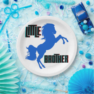 Little Brother Horse Rearing Paper Plate