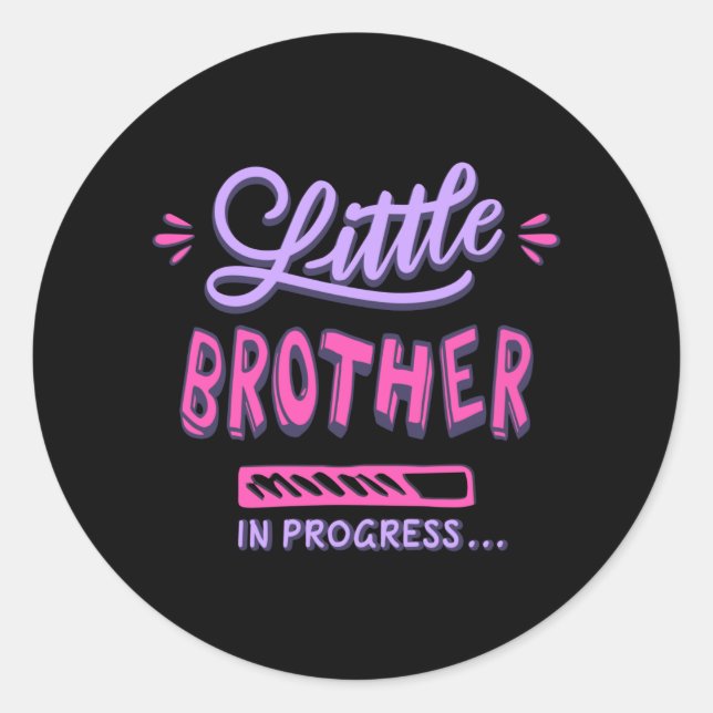 Little brother in progress classic round sticker (Front)