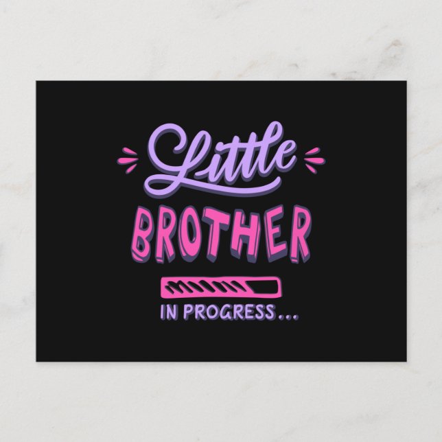Little brother in progress postcard (Front)