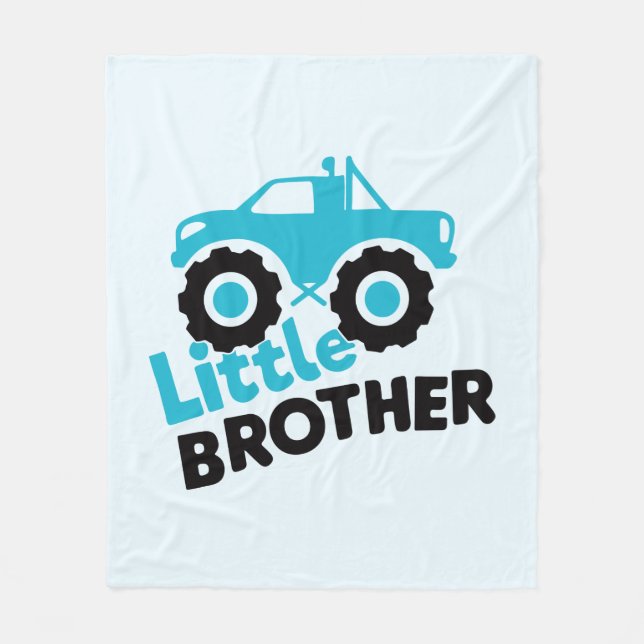 Little Brother Monster Truck Fleece Blanket (Front)