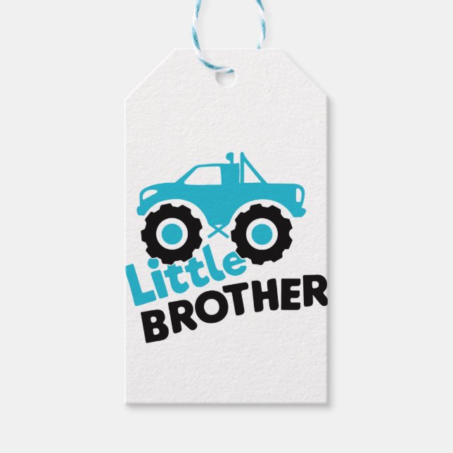 Little Brother Monster Truck Gift Tags (Front)