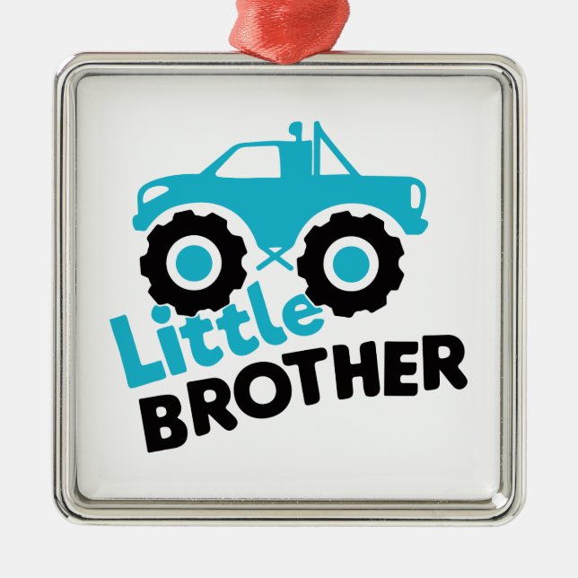 Little Brother Monster Truck Metal Ornament (Front)