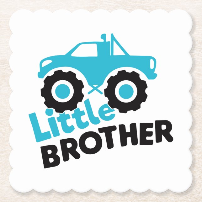 Little Brother Monster Truck Paper Coaster (Front)