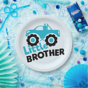 Little Brother Monster Truck Paper Plate