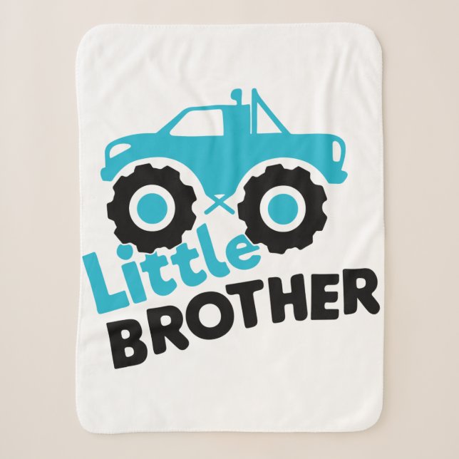 Little Brother Monster Truck Sherpa Blanket (Front)