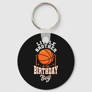 Little Brother Of The Birthday Boy Sketll Theme Bd Keychain