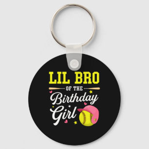 Little Brother Of The Birthday Girl Softll Player  Keychain