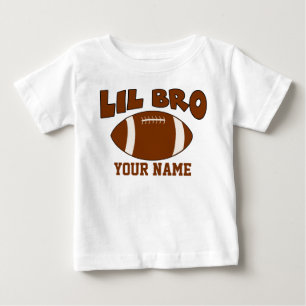 Little Brother Personalized Football Baby T-Shirt