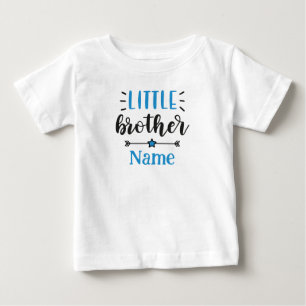Little Brother Personalized Name Cute Baby T-Shirt