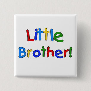 Little Brother Primary Colours Tshirts and Gifts 2 Inch Square Button