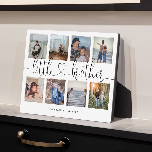 Little Brother Script Brothers Gift Photo Collage Plaque (Little Brother Script Brothers Gift Photo Collage Plaque)
