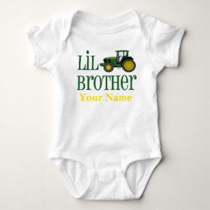 Little Brother Tractor Personalized Baby Bodysuit