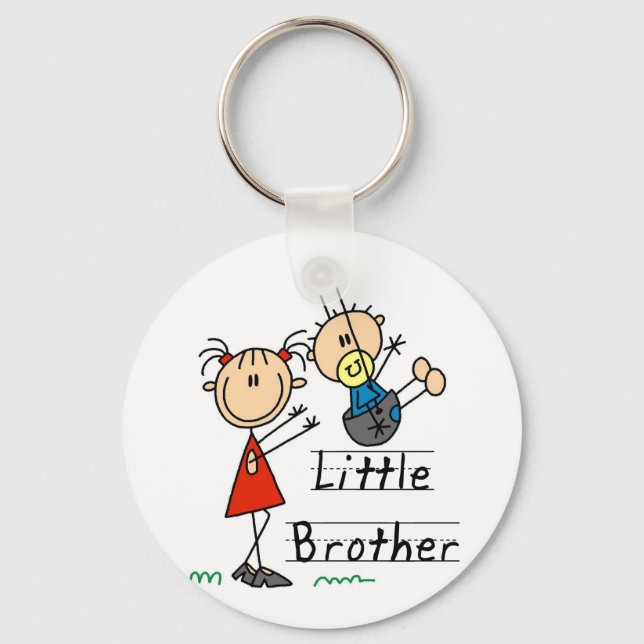 Little Brother with Big Sister Tshirts Keychain (Front)