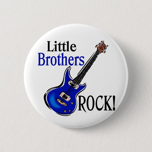 Little Brothers Rock! 2 Inch Round Button (Front)