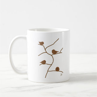 Little brown birds. 茶色の小鳥達 coffee mug
