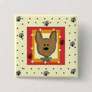 Little Brown Doggie Tshirts and Gifts 2 Inch Square Button