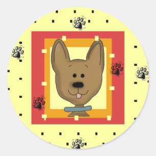 Little Brown Doggie Tshirts and Gifts Classic Round Sticker