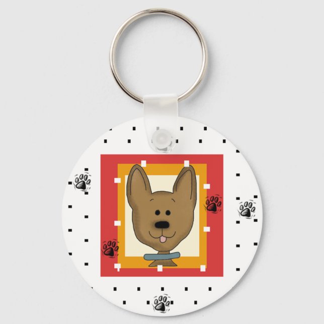 Little Brown Doggie Tshirts and Gifts Keychain (Front)