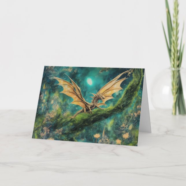 Little Brown Dragon Birthday Card (Front)