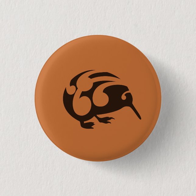 Little Brown KIWI badge 1 Inch Round Button (Front)