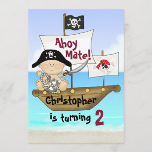 Little Buccaneer Birthday Pirate Invitation
