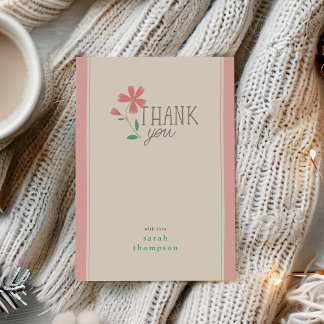 Little Bud Floral Hand Lettering Thank You Card