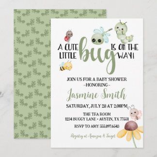 Little Bug Baby Shower Insect Caterpillar Invitation