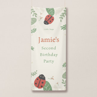 Little Bugs Ladybird Birthday Party Welcome Banner