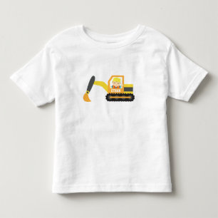 Little Builder Boy Excavator Construction Vehicle Toddler T-shirt