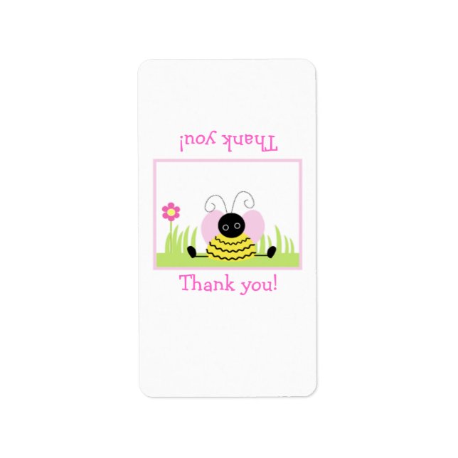 Little Bumble Bee Hershey Mini Wrapper Template Label (Front)