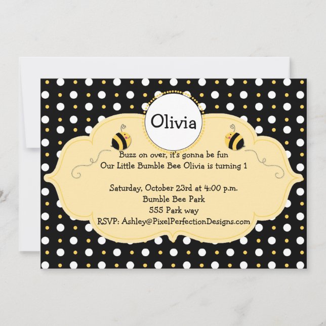Little Bumble Bee Invite (Front)