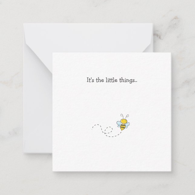 Little Bumble Bee Mini Thank You Note Card (Front)