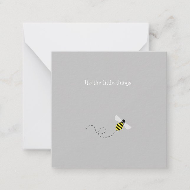 Little Bumble Bee Thank You Note Card (Front)