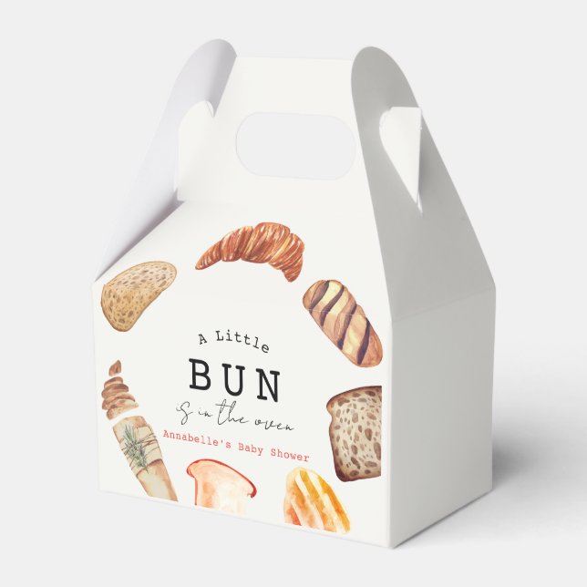 Little Bun in the Oven Bakery Pastries Baby Shower Favor Box (Front Side)
