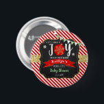 "Little Bundle Of Joy" Christmas Baby Shower 2 Inch Round Button<br><div class="desc">Celebrate in style with these trendy baby shower buttons. The design is easy to personalize with your own wording and your family and friends will be thrilled when they see these fabulous buttons. Matching party items can be found in the collection.</div>