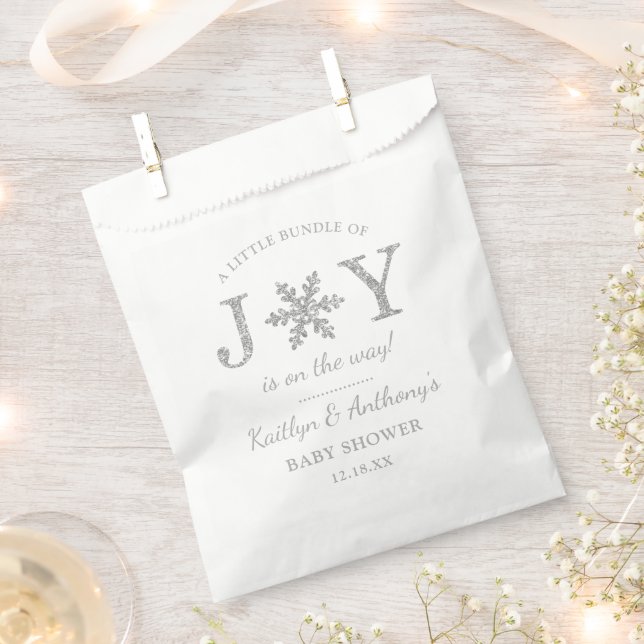 Little Bundle Of Joy Christmas Baby Shower Favour Bag (Clipped)