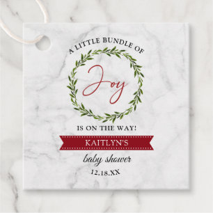 Little Bundle Of Joy Christmas Baby Shower Favour Tags