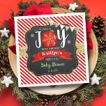 "Little Bundle Of Joy" Christmas Baby Shower Napkin<br><div class="desc">Celebrate in style with these trendy baby shower napkins. This design is easy to personalize with your special event wording and your guests will be thrilled when they see these fabulous napkins.</div>