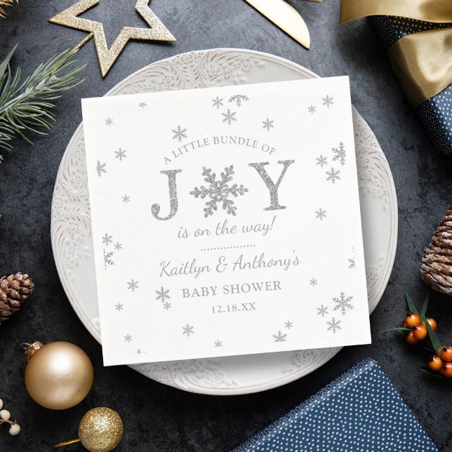 Little Bundle Of Joy Christmas Baby Shower Napkin (Creator Uploaded)