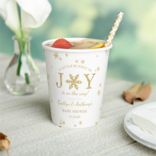 Little Bundle Of Joy Christmas Baby Shower Paper Cups