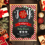 "Little Bundle Of Joy" Christmas Baby Shower Poster<br><div class="desc">Celebrate in style with this trendy baby shower welcome sign. The design is easy to personalize with your own wording and your family and friends will be thrilled when they see this fabulous party sign. Matching party items can be found in the collection.</div>