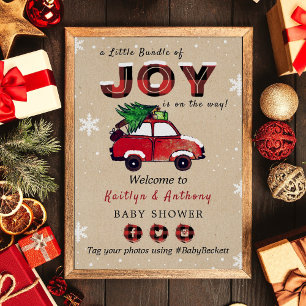 Little Bundle of Joy   Christmas Baby Shower Poster