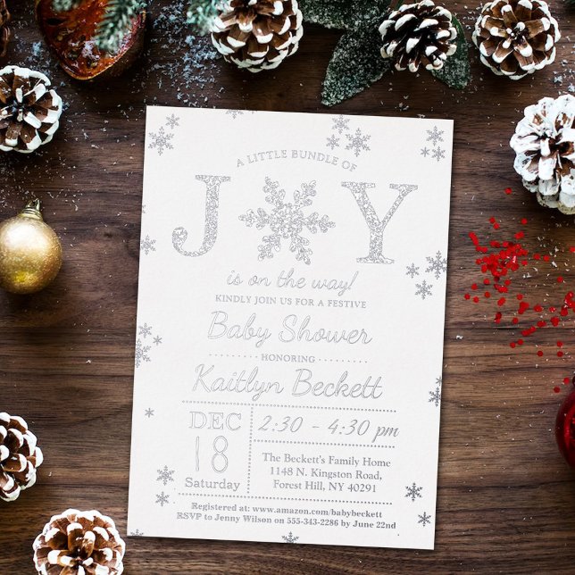 Little Bundle Of Joy Christmas Baby Shower Real (Creator Uploaded)