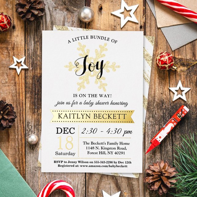 Little Bundle Of Joy Christmas Baby Shower Real (Creator Uploaded)