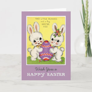 Little Bunnies and Easter Egg Greeting Card