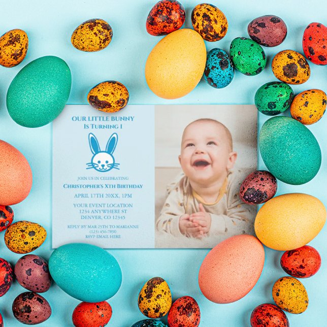 Little Bunny 1st Birthday Invitation (Creator Uploaded)