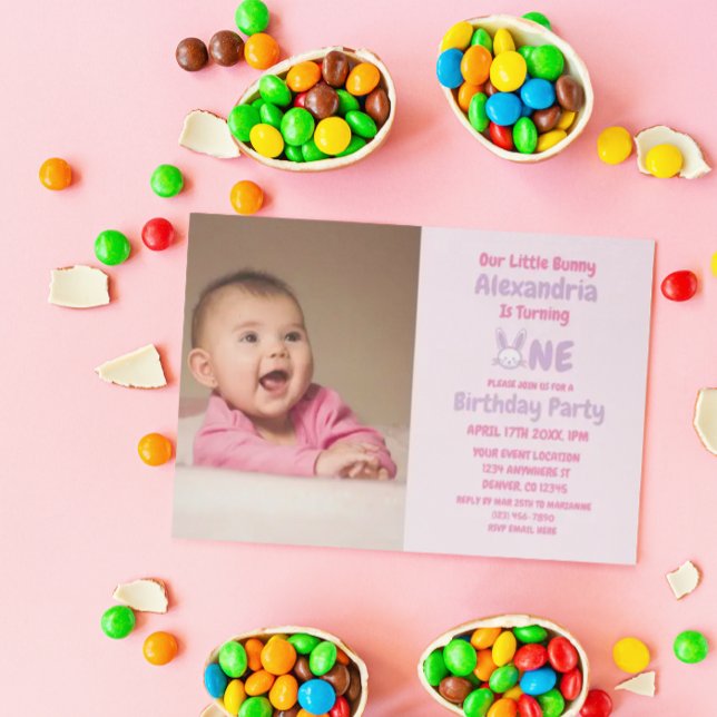 Little Bunny 1st Birthday Invitation (Creator Uploaded)