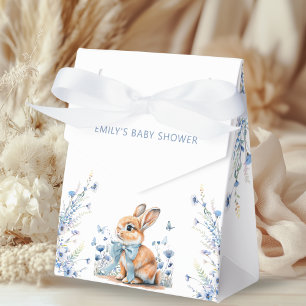 Little Bunny and Blue Wildflowers Baby Shower Favor Box
